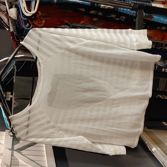 White Stripe Three-Quarter Sleeve Boatneck. Two available - Picture 3 of 3